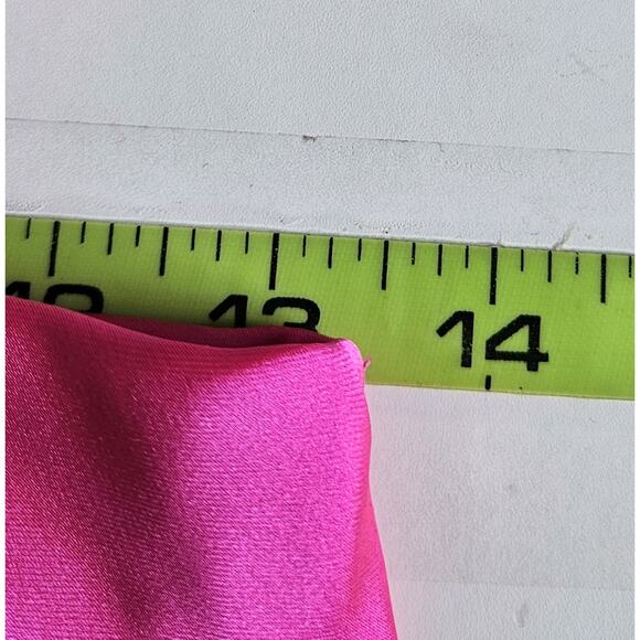 Hot Pink Satin Neon XSmall Maxi Skirt Made In USA Coquette Clean Girl Elegant - Picture 8 of 10